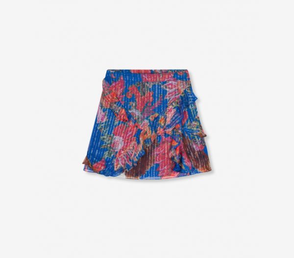 Flower lurex chiffon skirt-0001