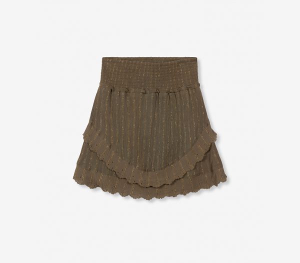 Lurex stripe crinkle mini skirt-0002