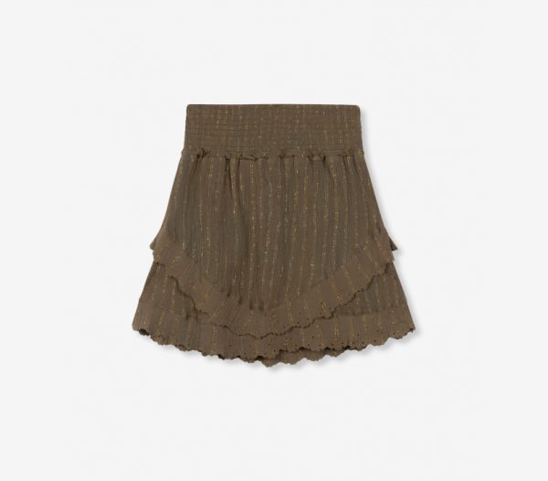 Lurex stripe crinkle mini skirt-0003