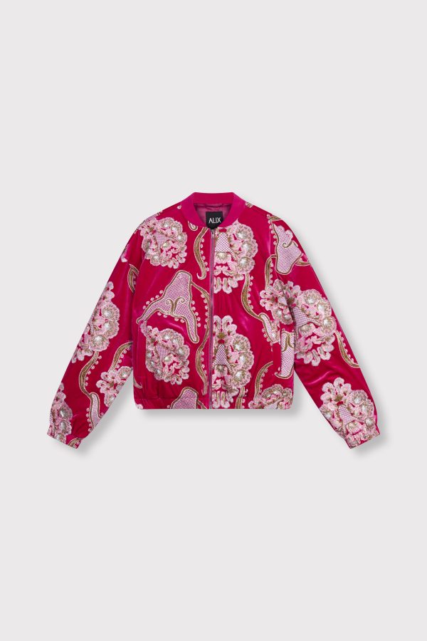 VELVET BOMBER JACKET – ROZE - Afbeelding 5