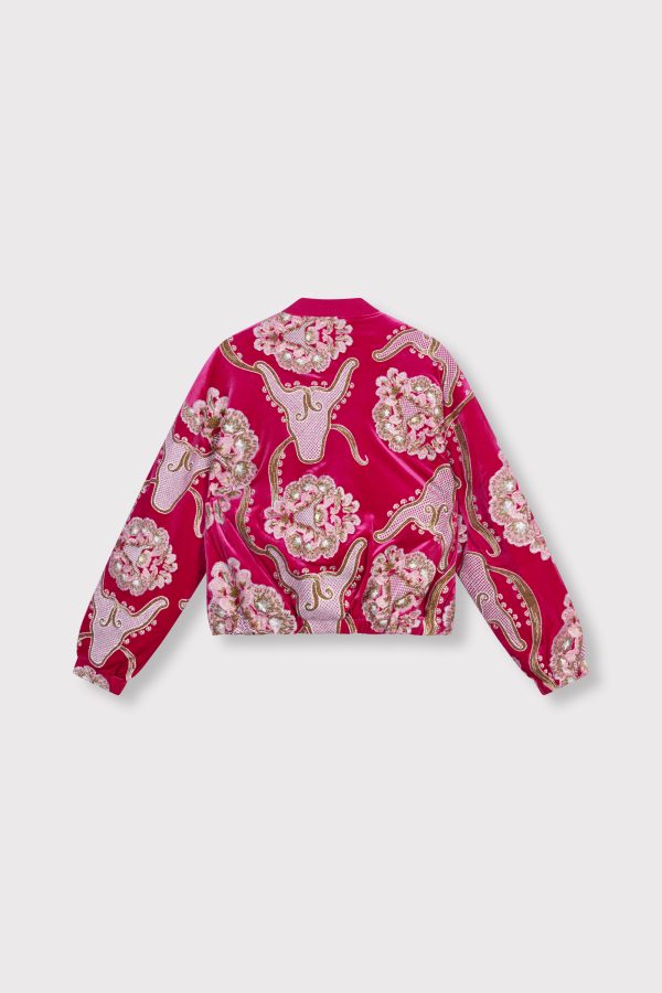 VELVET BOMBER JACKET – ROZE - Afbeelding 4